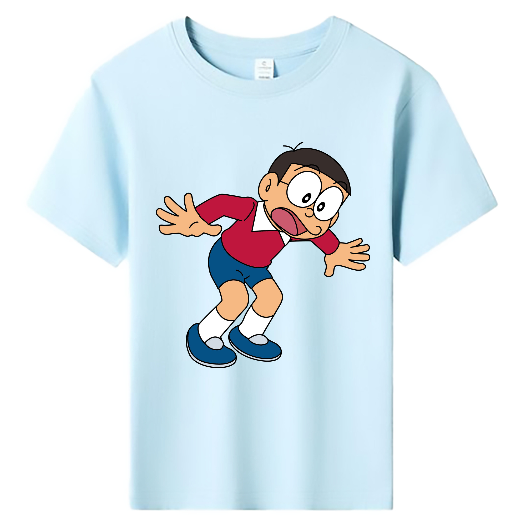 （画像用） ドラえもん 野比 のび太 Doraemon Nobita Nobi 綿100％キッズTシャツ（フロントプリント）